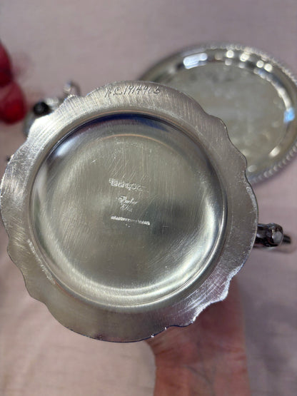 Stunning Barker Ellis three piece tea set! Includes pitcher, creamer, and sugar!