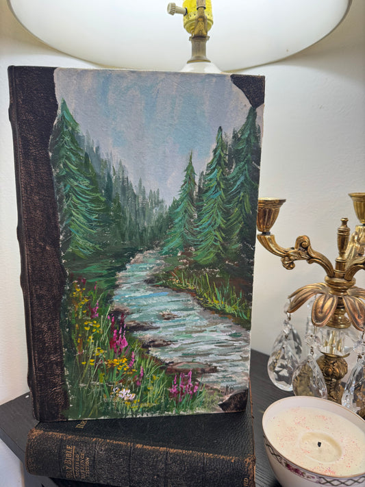 Reserved Solo live Hand painted large journal 13x8.5”