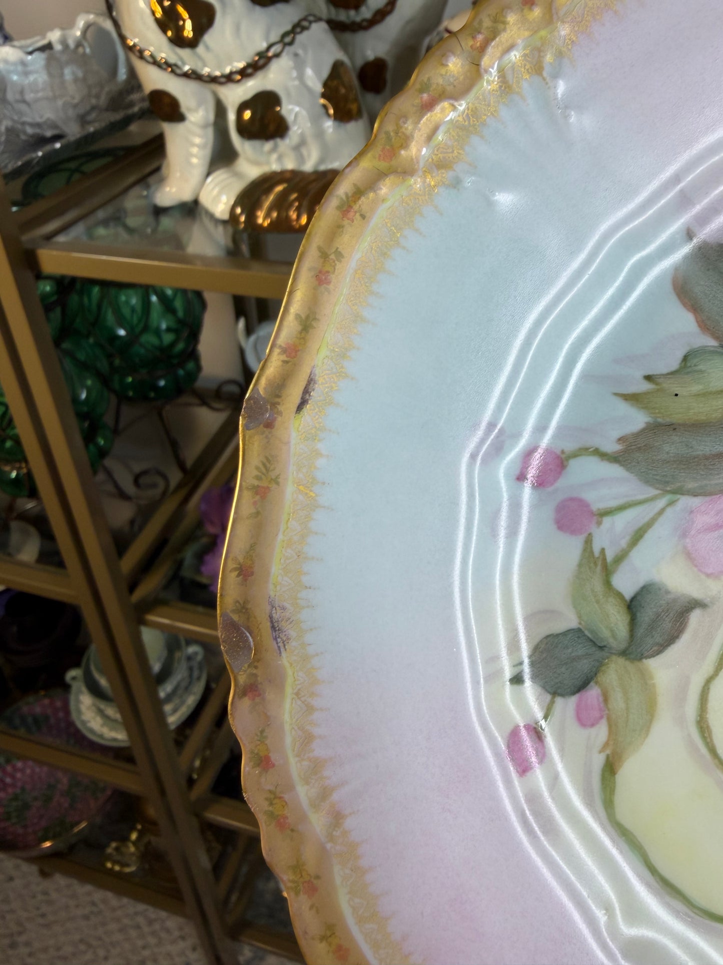 Lovely handpainted 1954 floral plate! As is!