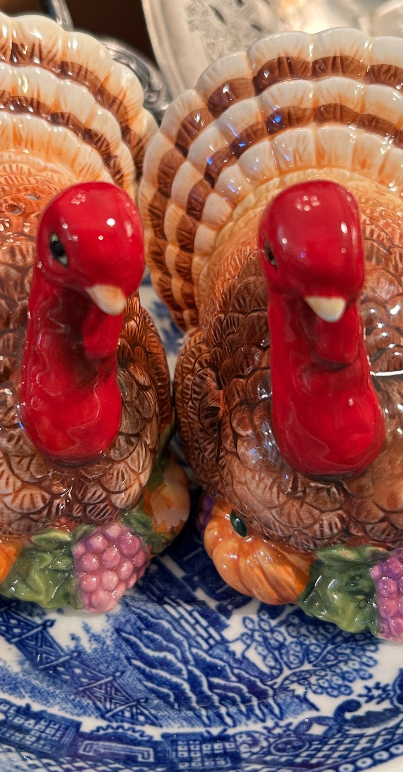 Whimsical thanksgiving tom turkey salt & pepper shaker set