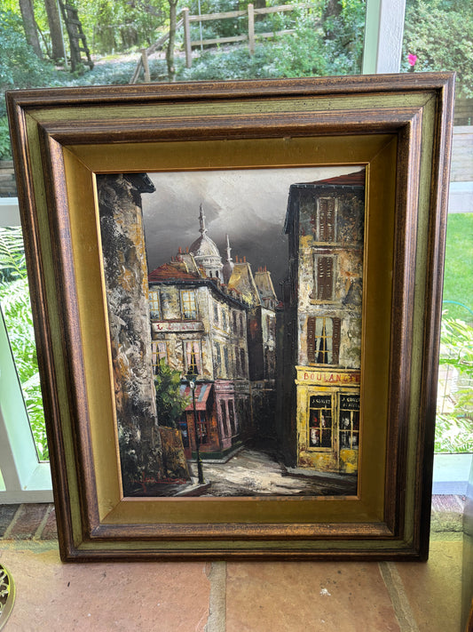 Stunning original Paris art by artist Jose Daroca! Features Montmartre!