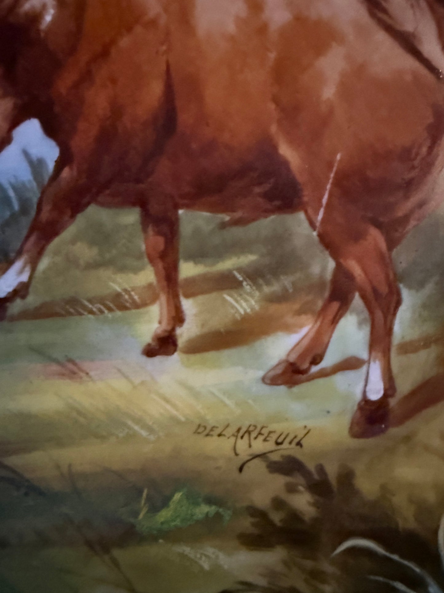 Early 1900’s French Limoges Hand Painted Charger Signed by Artist - Repaired