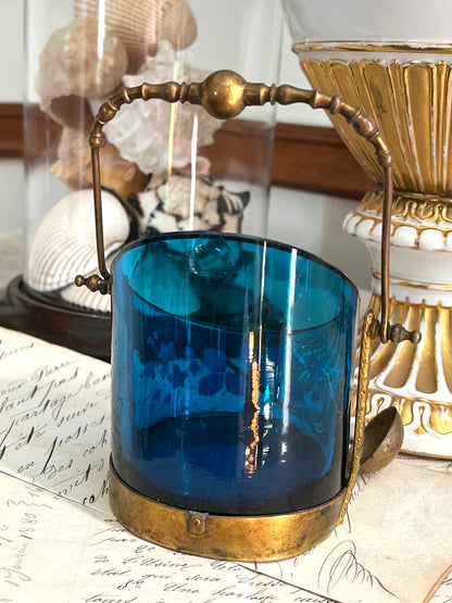 French Enameled Glass Seau à Glace in Bronze Doré Frame, c. 1890–1910