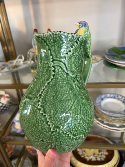 Beautiful Bordallo Pinheiro for Williams-Sonoma pitcher with birds!