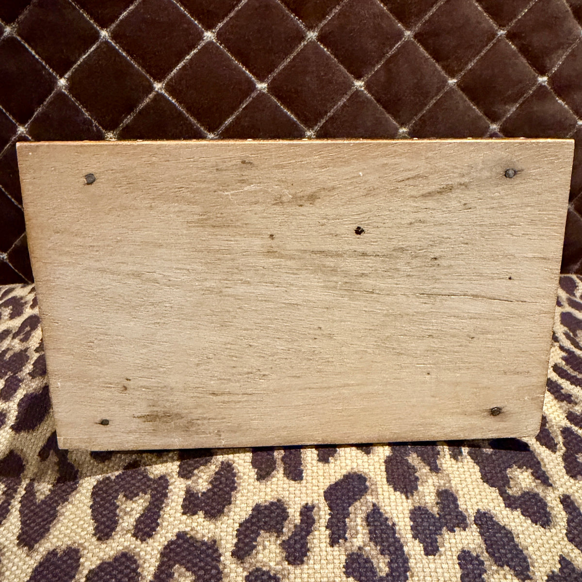 Charming inlaid wood lidded box.