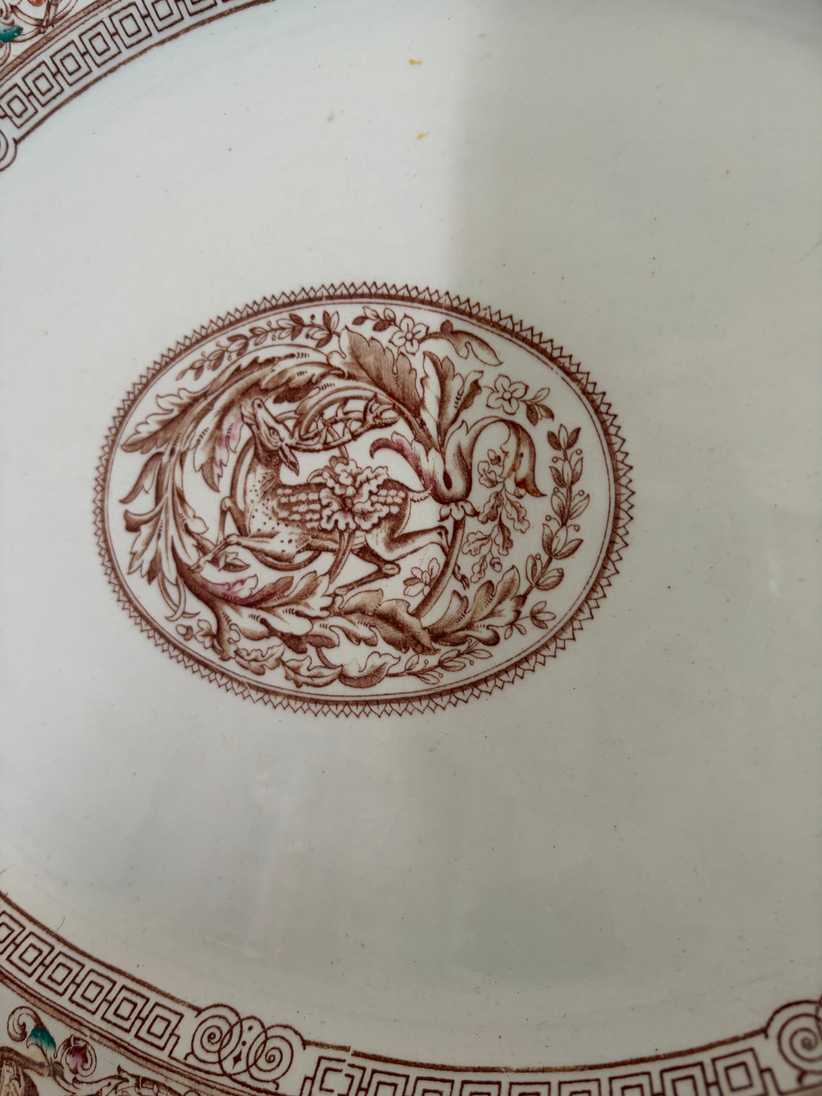 Stunning antique Hope and Carter Borgia deer platter! Circa 1860-1880