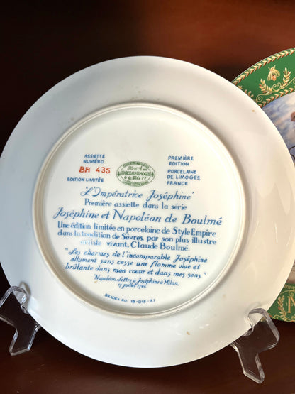 Colorful Set Of 4 Limoges Limited Edition Napoleon and Josephine Wall Plates