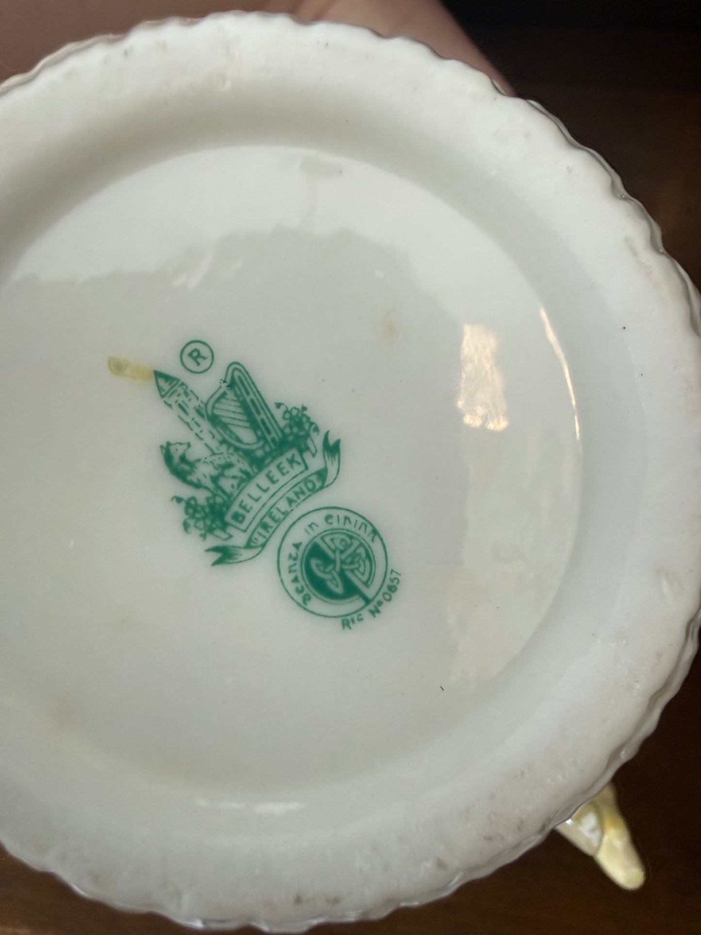 Reserved Nicole - Vintage Irish Belleek 4 Cup Lidded Coffee Pot with Coral Design Handle (1965-1980)