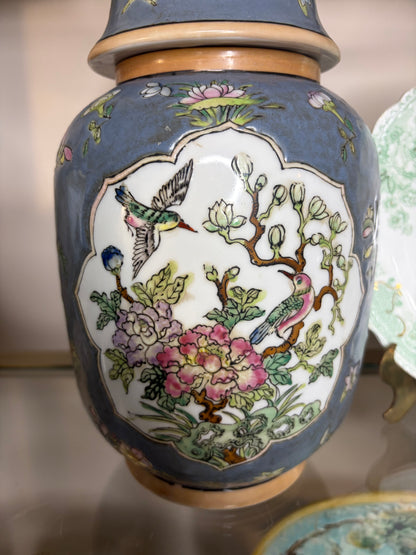 Lovely bird and floral lidded ginger jar!
