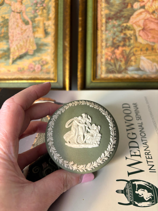 Wedgwood Jasperware Green trinket box!