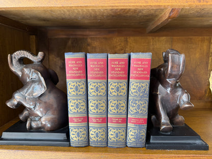 Vintage Bronze Pair of Elephant Bookends
