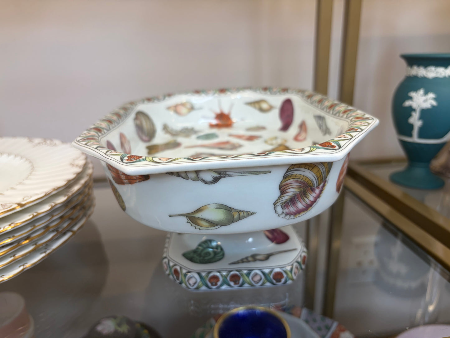 Gorgeous shell pedestal compote!