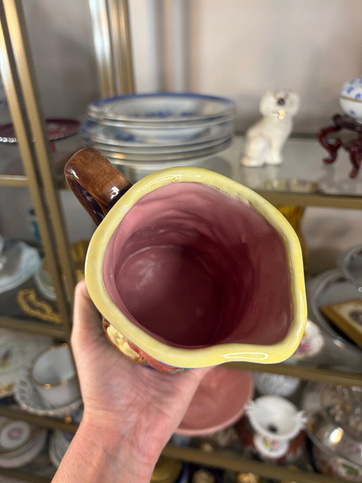 Sweetest bird majolica pitcher!