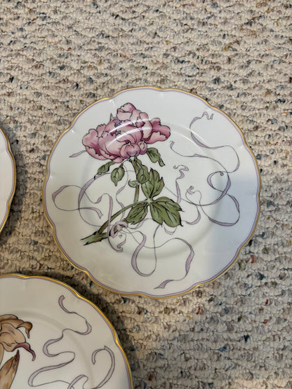 Lovely Haviland Limoges set of 3 floral plates! Instant plate wall!