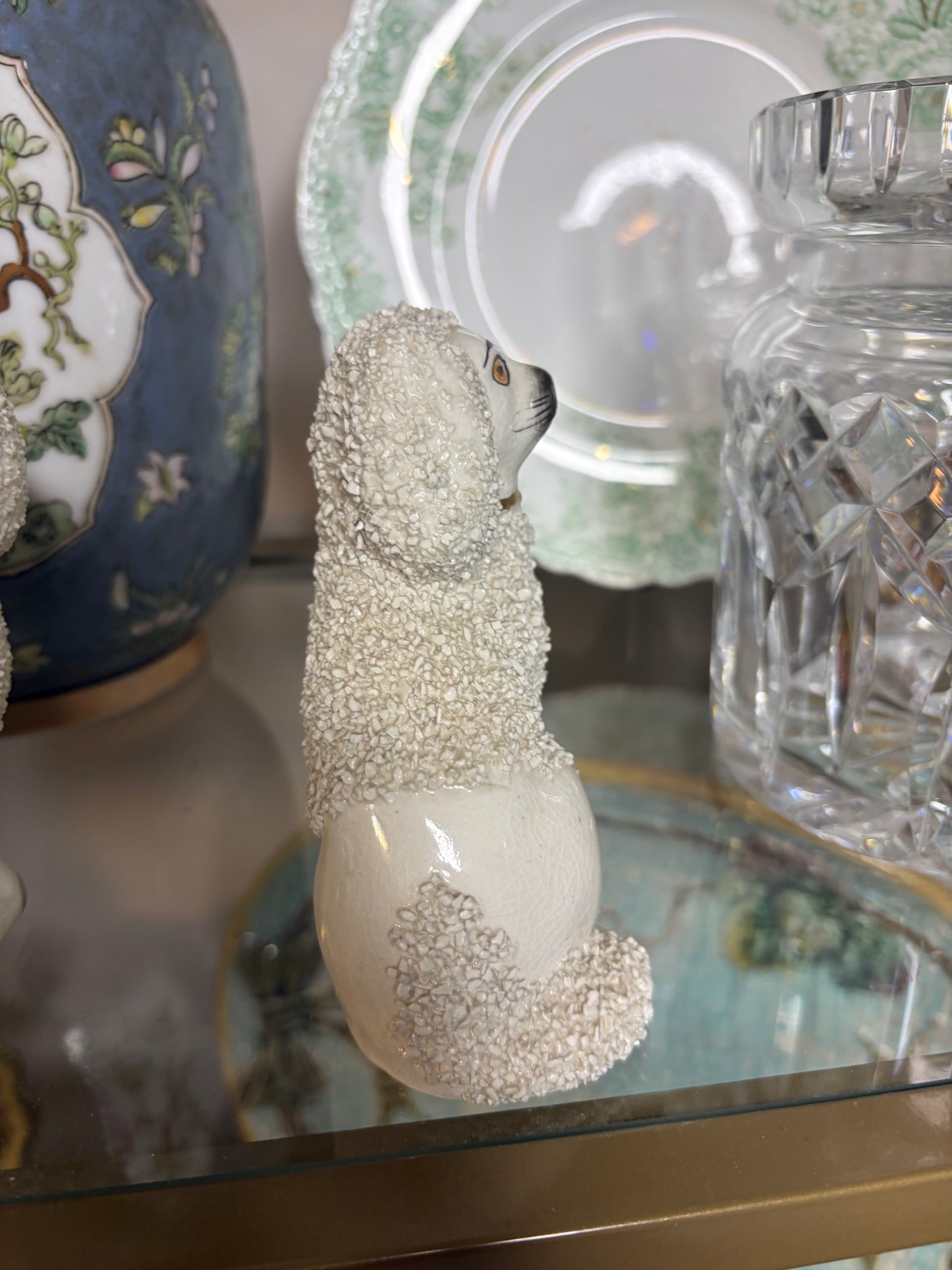 Antique Staffordshire confetti poodle!