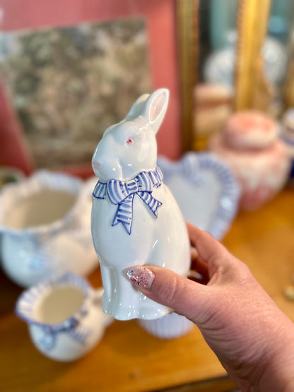 Vintage Haldon Group Bunny with Blue Ribbon | Japan, c. 1990