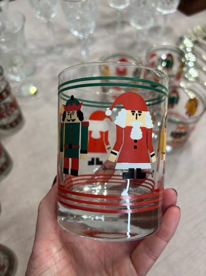 Georges Briard Christmas nutcracker and Santa glasses set of 4!