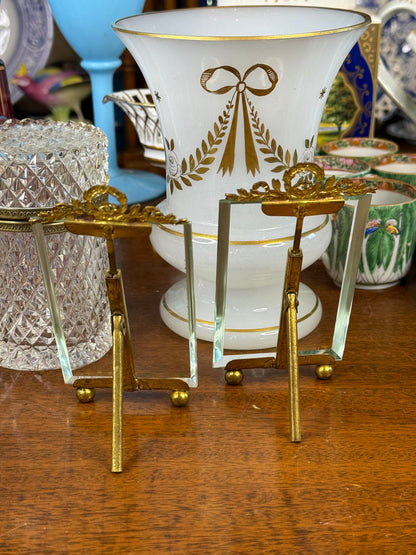 Antique French Louis XVI Gilt Brass & Beveled Glass Picture Frames – Matching Pair | c.1900