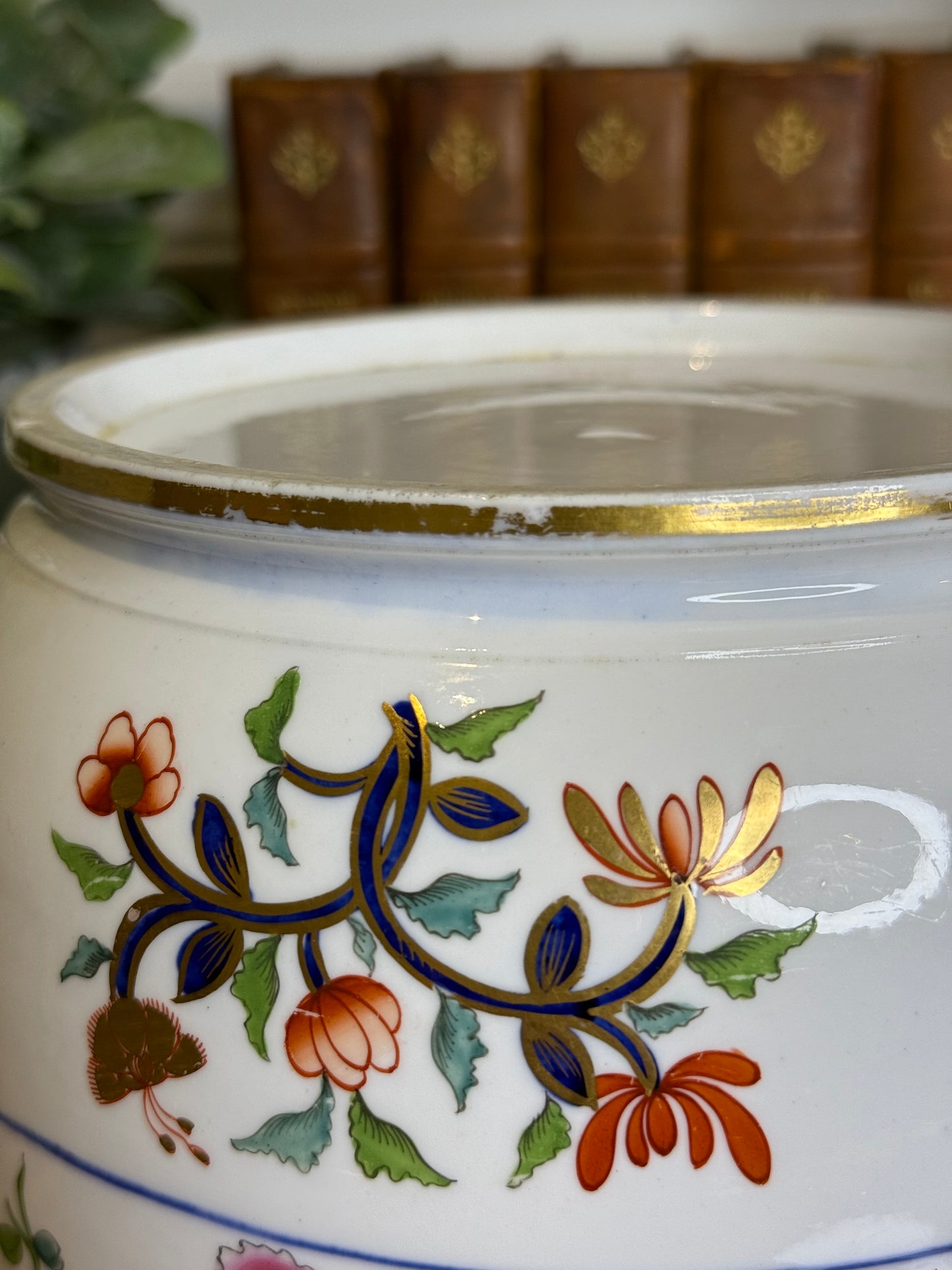 RESERVED - CASEY - Antique Spode Imari Wine Cooler, Pattern 2630, c.1810, 9”W with Gilt Handles – #DA4540