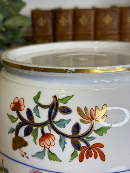 RESERVED - CASEY - Antique Spode Imari Wine Cooler, Pattern 2630, c.1810, 9”W with Gilt Handles – #DA4540