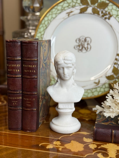 6” Italian White Marble Bust | Classical Sculpture Accent