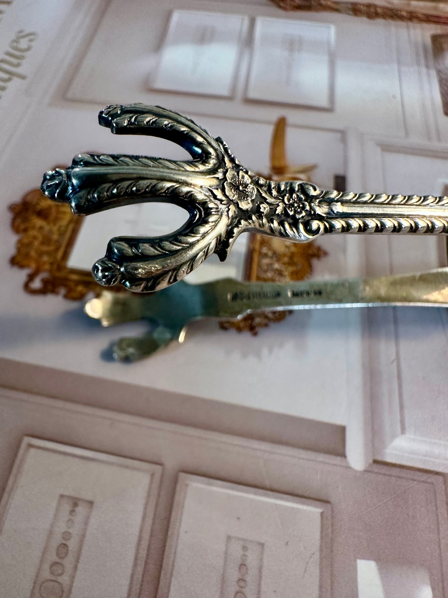 Antique Gorham Sterling Silver Sugar Tongs, 4.5"