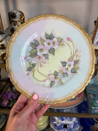 Lovely handpainted 1954 floral plate! As is!
