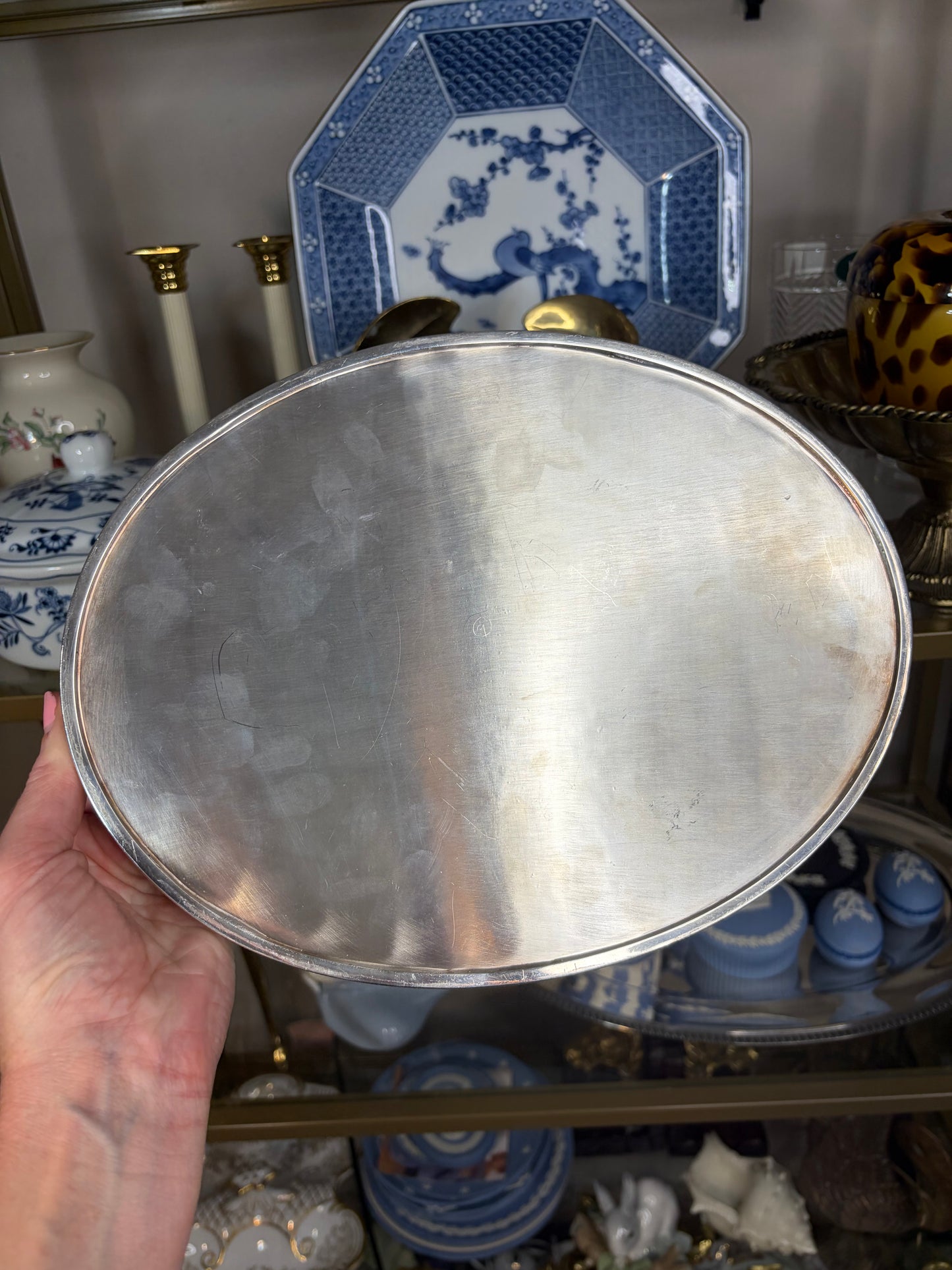 RESERVED - LEXABLUE - Lovely Barker Ellis silverplated tray with pierced edges and floral and shell designs!