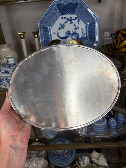 RESERVED - LEXABLUE - Lovely Barker Ellis silverplated tray with pierced edges and floral and shell designs!