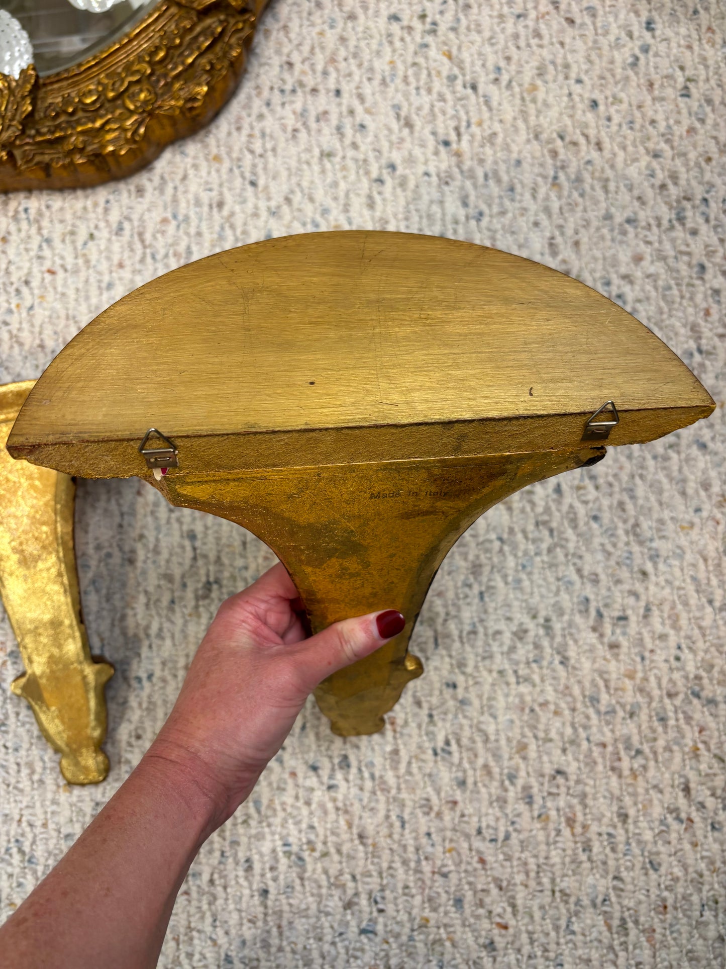 Gorgeous Italian Gilt Sconces Pair!