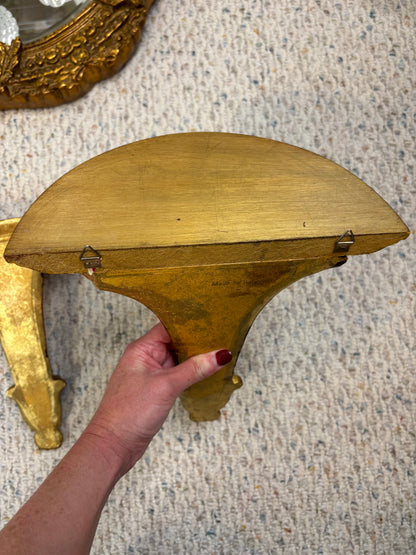 Gorgeous Italian Gilt Sconces Pair!