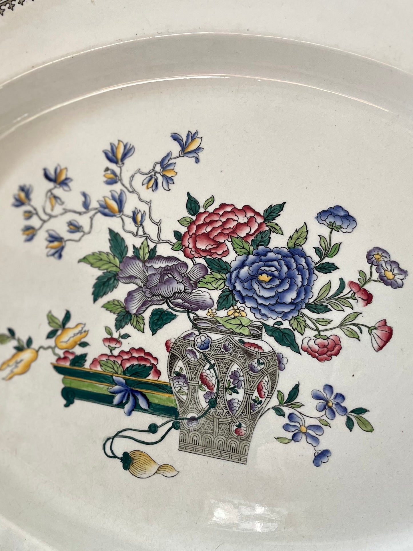 Large Antique Copeland England Platter Bespoke Pattern For Davis Collamore 5th Avenue - Circa 1911-1920’s