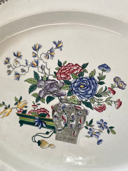 Large Antique Copeland England Platter Bespoke Pattern For Davis Collamore 5th Avenue - Circa 1911-1920’s