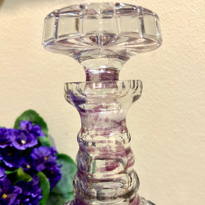 Lavender sparkling & statuesque 11.5 in crystal decor decanter