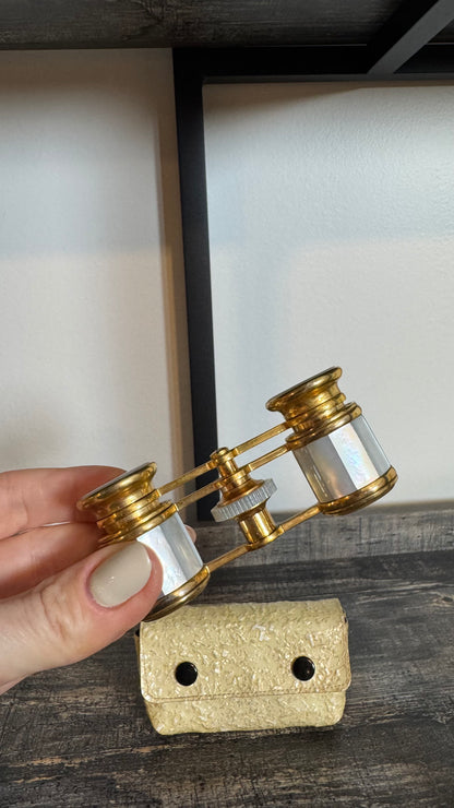 Vintage Mother-of-Pearl Opera Glasses with Fitted Case