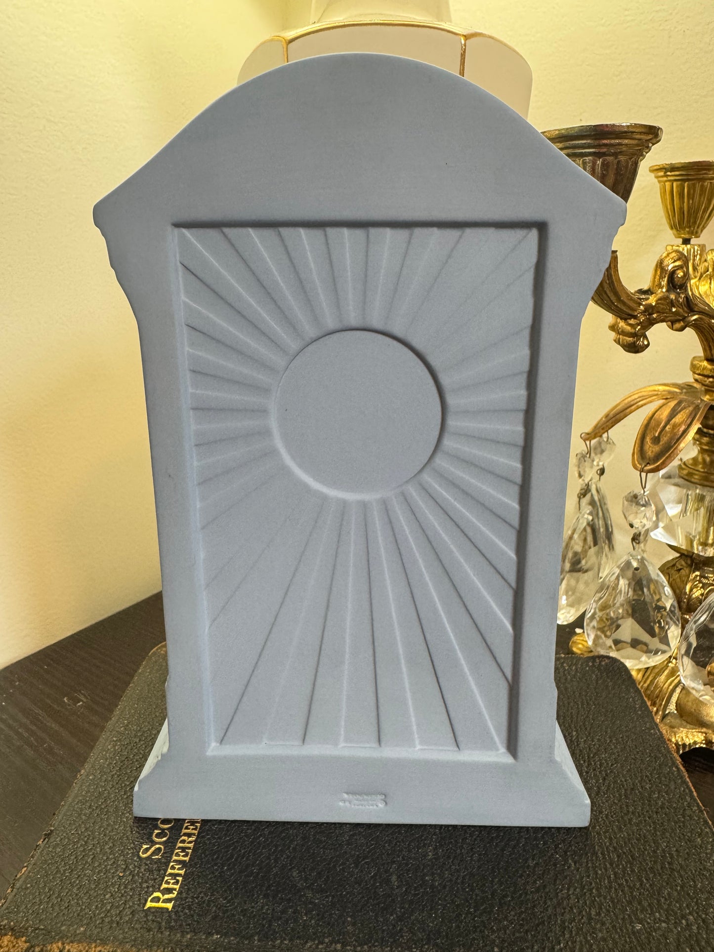 Wedgwood lavender large clock 8.5” tall