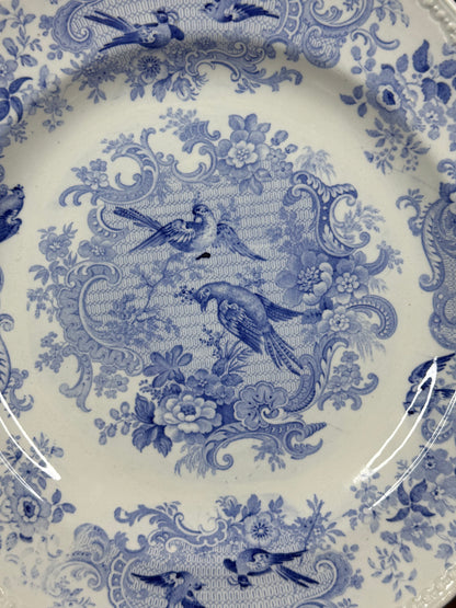 Pair of Wedgwood Blue & White Bird Design Plates | c.1884 | 10.25” D | #DA4599