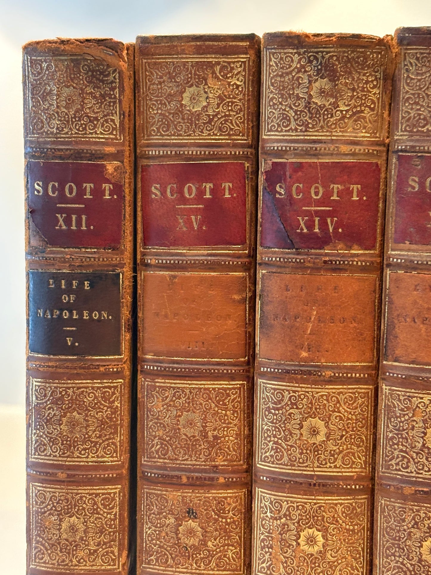 Set of (8) Early 19th c Books by Sir Walter Scott