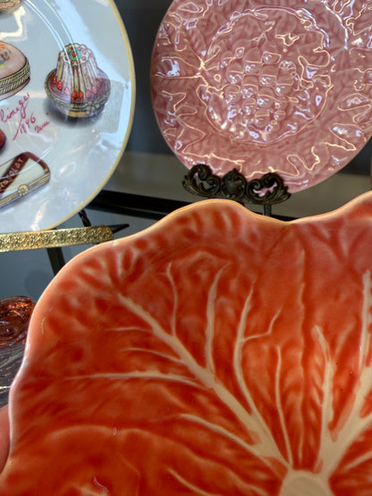 Bordallo pink cabbage ware bowl! As is!
