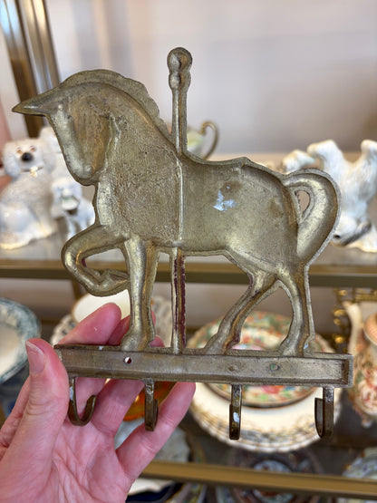 Lovely carousel horse brass key rack!
