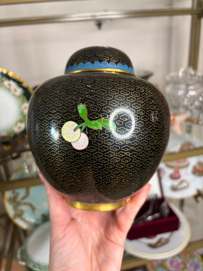 Lovely cloisonné lidded jar!