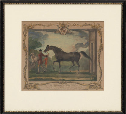 Thomas Spencer After | Richard Houston Engraved Hand-Colored Equestrian Portraits, Pair | c.1750s | Framed 19.5” H × 21.25” W