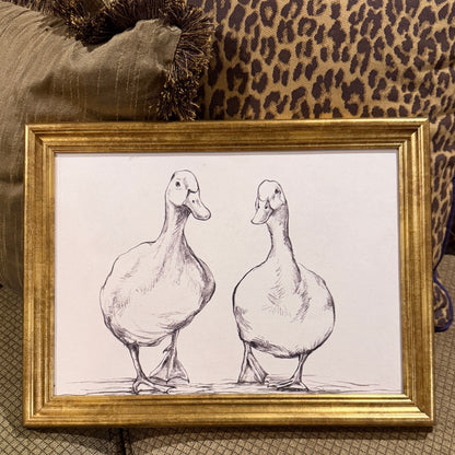 Chic mallard art perfect for gallery wall gold framing