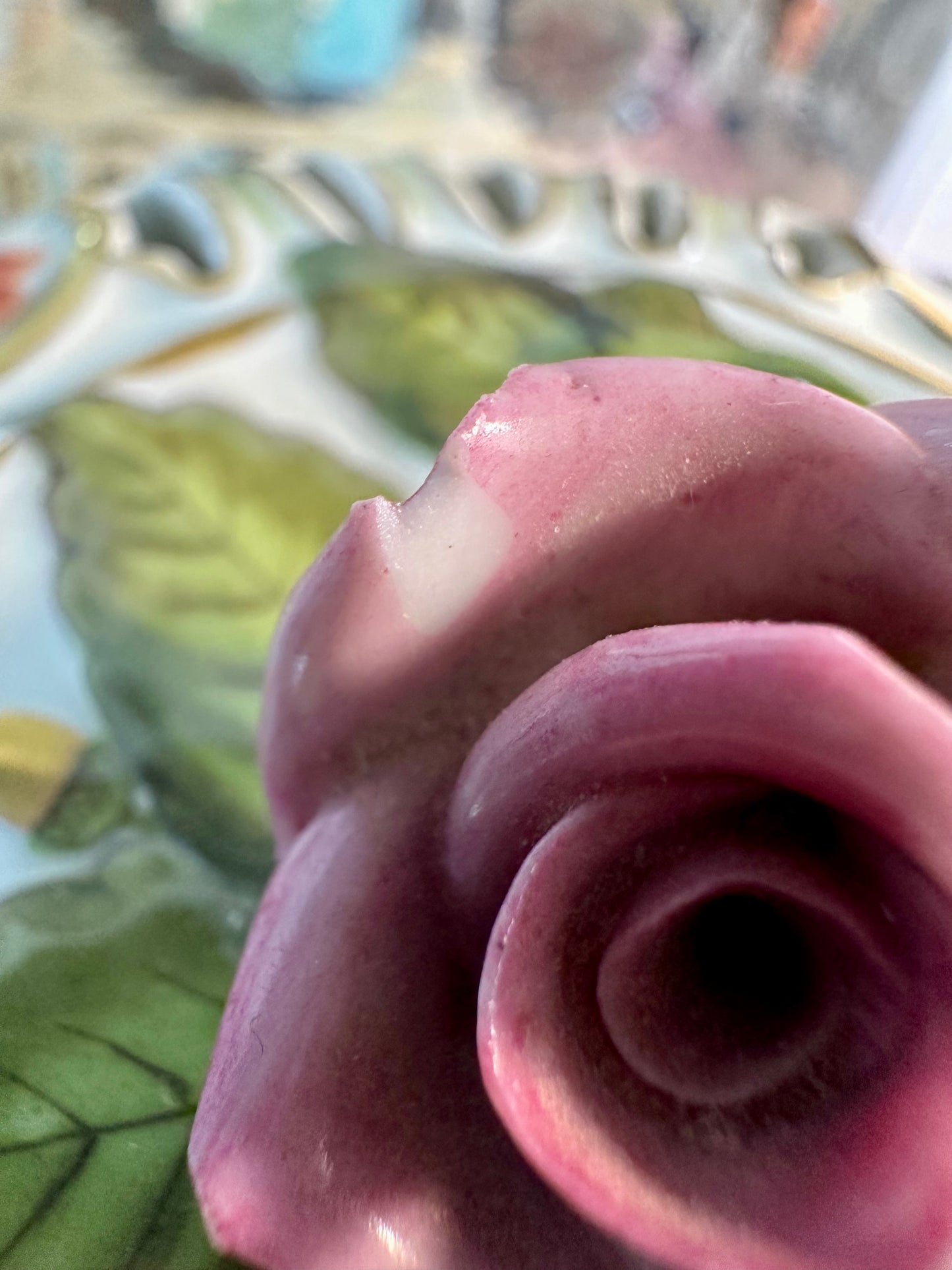 Vintage Herend Saxonian Bouquet Reticulated Biscuit Barrel, Made in Hungary, 7.5"