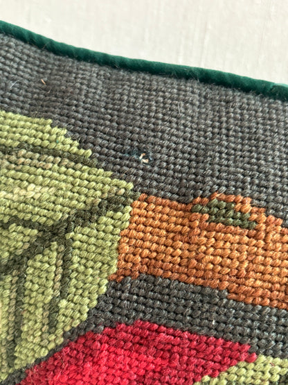 Vintage Apple Needlepoint Pillow