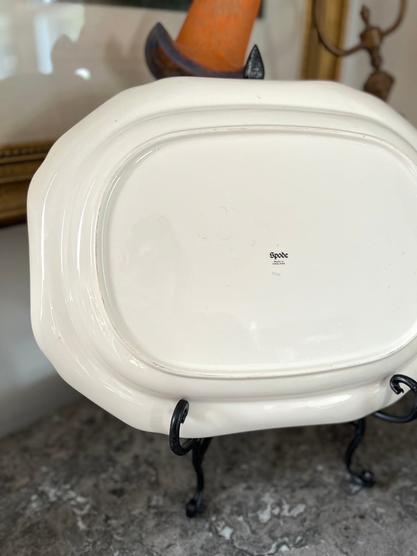 Spode 12.5” x 16” Brown Transferware Turkey Platter