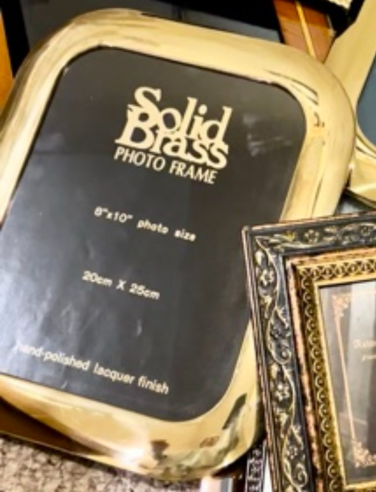 Lovely lacquered Brass designer frame 8 x 10 (2 available)