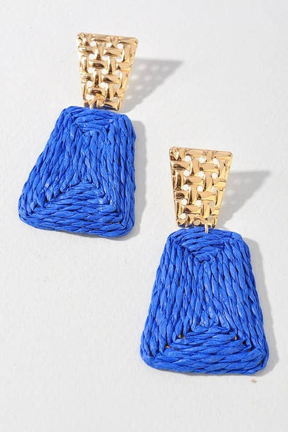 Faux Straw Dangle Earrings | Lightweight Statement Earrings