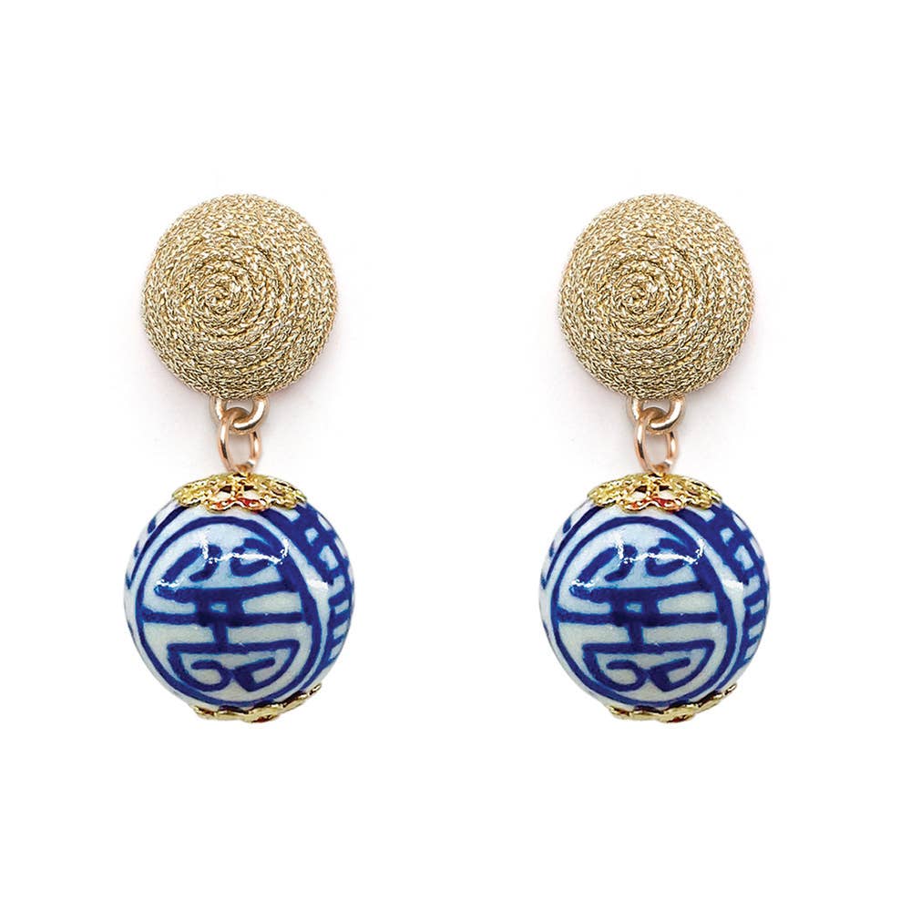 Blue & Neon Pink Thread Earrings | Lightweight Statement Dangle
