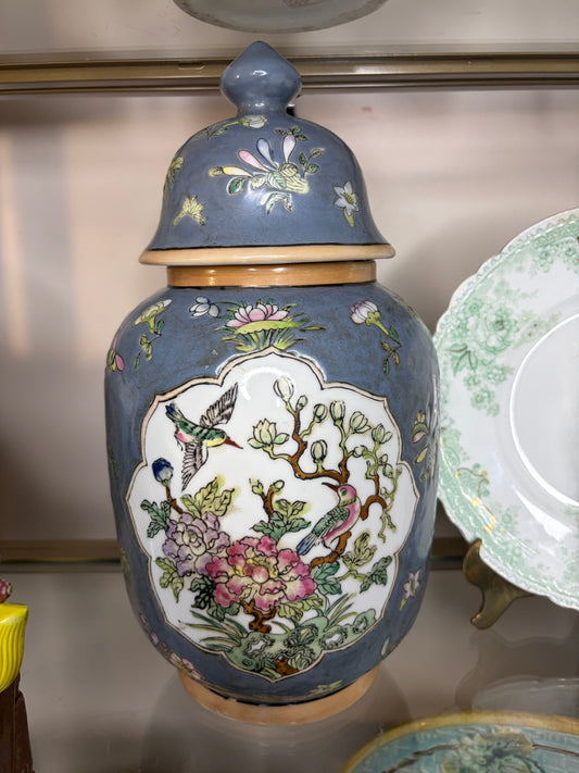 Lovely bird and floral lidded ginger jar!